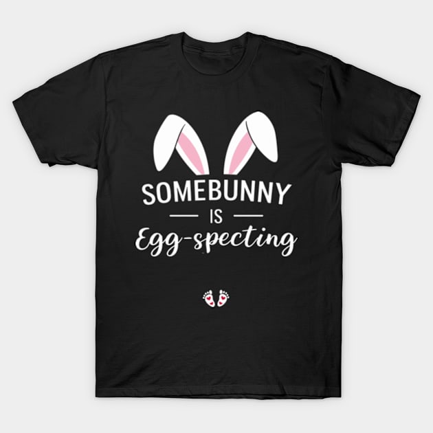 Womens Easter Pregnancy Announcement Shirt Somebunny is Eggspecting T-Shirt by Shopinno Shirts